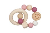 Babyleker - Goki Wooden Gripping Ring Heart Pink - 65244