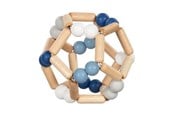 Babyleker - Goki Wooden Gripping Ring Elastic Ball Blue - 65345