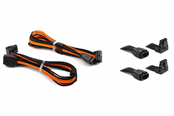 Strømkabel (intern) - DUTZO Sleeved PCI-E 12V-2x6 forlengerkabel 2-pakning - Låse stiften opp & ned - Svart / Oransje - DSC-PCEP30TPBO