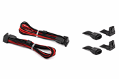 Strømkabel (intern) - DUTZO Sleeved PCI-E 12V-2x6 forlengerkabel 2-pakning - Låse stiften opp & ned - Svart/Rød - DSC-PCEP30TPBR