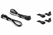 Strømkabel (intern) - DUTZO Sleeved PCI-E 12V-2x6 forlengerkabel 2-pakning - Låse stiften opp & ned - Svart/Hvit - DSC-PCEP30TPBW