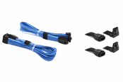 Strømkabel (intern) - DUTZO Sleeved PCI-E 12V-2x6 forlengerkabel 2-pakning - Låse stiften opp & ned - Blå - DSC-PCEP30TPBLU