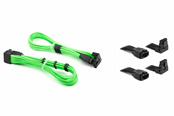 Strømkabel (intern) - DUTZO Sleeved PCI-E 12V-2x6 forlengerkabel 2-pakning - Låse stiften opp & ned - Grønn - DSC-PCEP30TPGRN