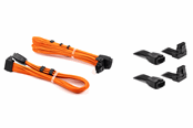 Strømkabel (intern) - DUTZO Sleeved PCI-E 12V-2x6 forlengerkabel 2-pakning - Låse stiften opp & ned - Oransje - DSC-PCEP30TPORN