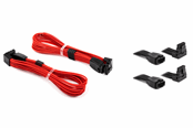 Strømkabel (intern) - DUTZO Sleeved PCI-E 12V-2x6 forlengerkabel 2-pakning - Låse stiften opp & ned - Rød - DSC-PCEP30TPRED