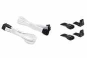 Strømkabel (intern) - DUTZO Sleeved PCI-E 12V-2x6 forlengerkabel 2-pakning - Låse stiften opp & ned - Hvit - DSC-PCEP30TPWHT