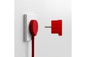 Switch - NORM F Flat Støpsel, Matt Rød (Schuko-standard) - 43026
