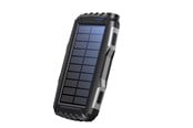 Nødlader - DENVER PSO-20010 MK2 – Solar Powerbank with 20.000mAh Battery and Triple USB Output Nødlader - Svart - 20000 Ah - PSO-20010