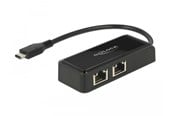 Nettverksadapter - DeLOCK Adapter USB-C 3.1 Gen 1 > 2 x Gigabit LAN 10/100/1000 Mb/s - 63927