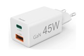 Mobil - Adaptere og ladere - Hama Charger 1x USB-C 1x USB-A GaN 45W White - 00201993