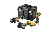 Verktøy - Dewalt DCK2020P2T-QW 18V XR Carbonless Combi set with drill angle grinder 2x5Ah batteries charger and TSTAK - DCK2020P2T-QW
