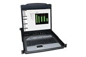 Skjerm - 19" Tripp Lite 16-Port Rack Console KVM Switch 19" LCD PS2/USB Cables 1U - KVM console - 19" - B020-U16-19-K