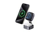 Mobil - Adaptere og ladere - UGREEN 2-i-1 Magsafe til Qi2 Trådløs lader til Telefon/Hodetelefoner m/USB-C-port, svart - 35316-UG