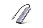 USB-hub - UGREEN 6-In-1 Usb C Hub 4k@60hz USB-hub - 6 porter - Sølv - 60383-UG