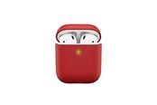 Hodetelefoner - KeyBudz PodSkinz Artisan Series Leather Case - Handcrafted Leather Case for your Airpods - Red - AP_S3_RED