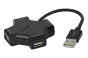 USB-hub - Deltaco USB Hub - 4x USB-A USB-hub - 4 porter - Svart - UH-737