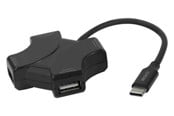 USB-hub - Deltaco USB Hub - 4x USB-A USB-hub - 4 porter - Svart - USBC-HUB205