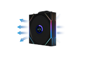 Kabinettvifte - Lian Li UNI FAN TL Wireless LCD Reverse - Kabinettvifte - 120mm - Svart med RGB LED-lys - 33 dBA - G99.12RTLLCD1W1B.00