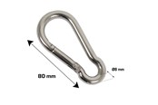 Beslag & Hengsler  - Home>it fireman's carabiner Ø8 x 80 mm stainless steel 2 pcs. - 20467