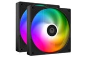 Kabinettvifte - ID-Cooling AS-140-ARGB-K (2-pack) - Kabinettvifte - 140mm - Svart med RGB LED-lys - 25 dBA - AS-140-ARGB-K DUET