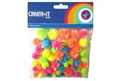 Arts & Crafts - Tilbehør - Haza Witbaard - Glitter Pompoms Neon 75pcs. - 192343
