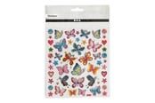 Hobbyartikler - Creativ Company - Stickers Flowers and Butterflies 1 Sheet - 28885