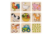 Leketøy - Goki - Wooden Memo Game Farm Animals - 56807