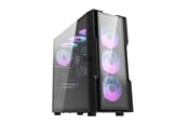Kabinett - Darkflash DK431 Glass computer case (black) + 4 RGB fans - Kabinett - Miditower - Svart - DK431 Glass + 4 fans