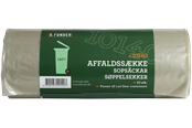 Rengjøring - G.Funder Container garbage bags for 140 liter container clear plastic 10 bags per roll - standard quality - 5701137101404