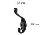 Beslag & Hengsler - Home>it HOME It® hattekrog 95 x 64 mm matsort - 5708614212516