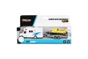 Leketøysbil - Toi-Toys - Metal Pull Back Camper with Trailer and Snowmobile - 29201A