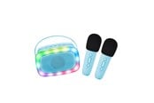 Musikk - Lalarma Karaoke with lights and two microphone - B - LALAR-KARATWO-WLIGHTS-BLUE