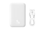 Nødlader - Baseus Magnetic Mini Air PPCXM06A 6000mAh 20W Power Bank with Simple Series USB-C Cable - White Nødlader - Hvit - 6000 mAh - P10059002223-00