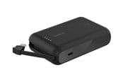 Nødlader - Belkin BoostCharge power bank - with integrated cable - 24 pin USB-C - 20 Watt Nødlader - Svart - 10000 mAh - BPB021HQBK