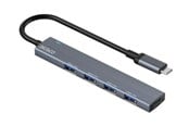 USB-hub - Deltaco USB-C Hub 5 Gbps - 4x USB-A Female USB-hub - 4 porter - Sølv - USBC-HUB206