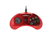 Spill - Tilbehør - Retro-Bit Crimson Red - Wired Controller - Sega Mega Drive - 849172017399