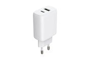 Mobil - Adaptere og ladere - GEAR Charger 220V 1xUSB-C + 1xUSB-A PD/PPS 30W + 18W QC - White - 665134