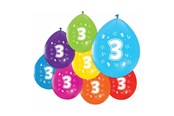 Leketøy - Globos - Balloons 2-sided Printed Number 3 8pcs. - 512003