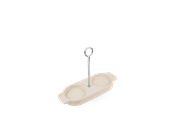 Kjøkkentilbehør - Peugeot Linea Keramik tray with handle cream white - 44510