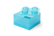 Barnerom - LEGO Storage Brick 4 Top Lid Glitter Light Blue - 40090802