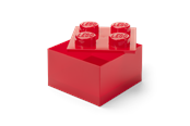 Barnerom - LEGO Storage Brick 4 Top Lid Translucent Red - 40090804