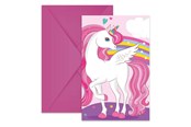 Leketøy - Globos Invitations and Envelopes FSC Unicorn Rainbow Colors 6 pcs. - 93766