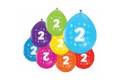 Leketøy - Globos Balloons 2-sided Printed Number 2 8pcs. - 512002