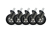 Gamingstol - DUTZO Premium 3" Universell Gummihjul for alle stoltyper - Svart - Gummi - DGCA-75MMRBWU-BK
