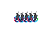 Gamingstol - DUTZO Premium 3" Universell Gummihjul for alle stoltyper - RGB - Gummi - DGCA-75MMRBWU-RGB