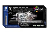 Skrive- & Tegneverktøy - Staedtler pigment soft brush pen 10 pcs warmgreymed. - 372-84