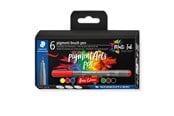 Skrive- & Tegneverktøy - Staedtler pigment brush pen Basic Colour 6pcs - 371 C6-9