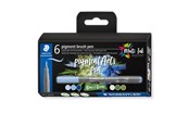 Skrive- & Tegneverktøy - Staedtler pigment brush pen Blues&Greens 6pcs - 371 C6-8