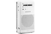 DAB, nettverks- og klokkeradio - Sangean Pocket Radio with Built-In Speaker - AM/FM - Hvit - A500478