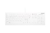Tastatur - Cherry Active Key AK-C8112 - keyboard - wipe disinfection flat key profile - 100% full size - QWERTY - Pan Nordic - white Input Device - Tastatur - Nordisk - Hvit - AK-C8112-U1-W/PN